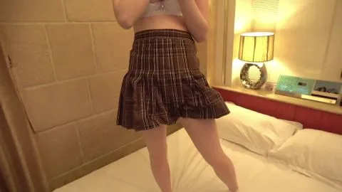 Asian Teen Exposes Herself on Red Couch