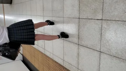 Asian Teen in Bathroom