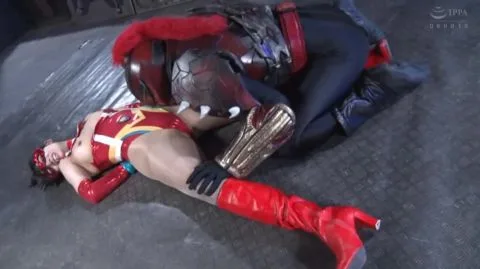 Futuristic Asian Couple Engage in Dominance and Fighting