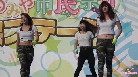 Asian Girls Dancing Outdoors