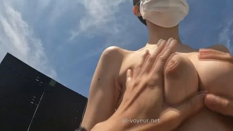 Asian Girls Topless Rooftop Encounter