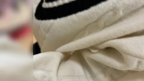 Asian Teen Exposes Cleavage in Striped Sweater