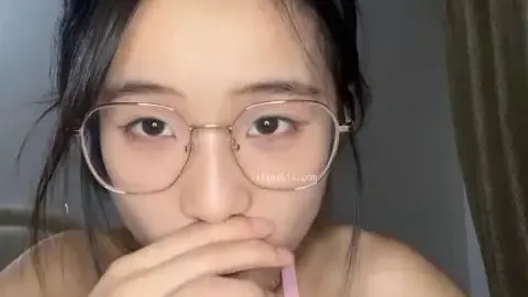 Asian Teen in Lingerie and Glasses