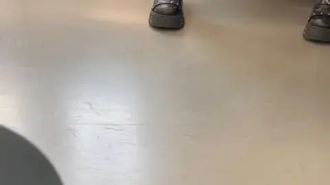 Asian Girl in Black Stockings on Train