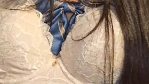 Asian Teen with Blue Ribbon Nude Encounter