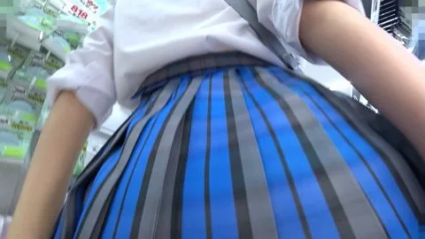 Girl in Plaid Skirt Exposed in Store