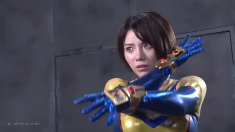 Asian Woman in Blue and Gold Costume