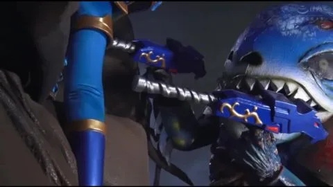 Asian Girl in Costume Fights Monster in Dark Room