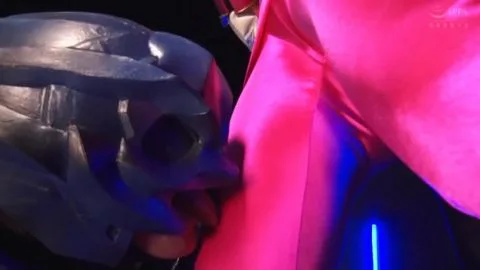 Costumed Asian Women Interact in Dark Room