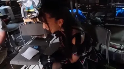 Black-Haired Beauty in Cat Costume