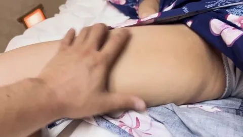 Intimate Moments with a Woman in White Underwear