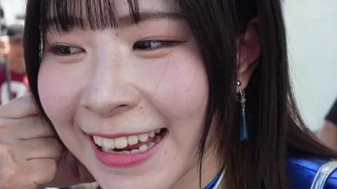 Asian Model in Blue Costume