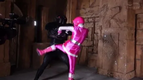 Asian Superhero Couple in Ancient Temple