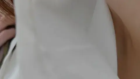 Asian Brunette in White Shirt and Medical Mask