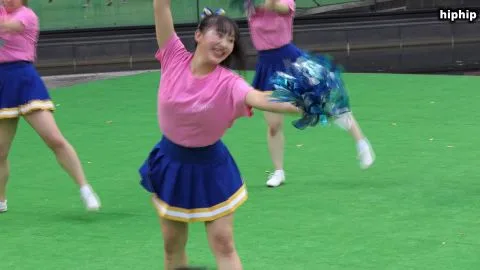 Asian Teen Girls in Skirts Outdoor Dance