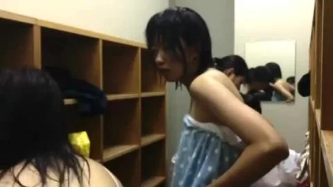 Asian Girls Changing Clothes in Locker Room