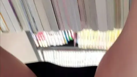 Asian Girl Seduces in Bookstore