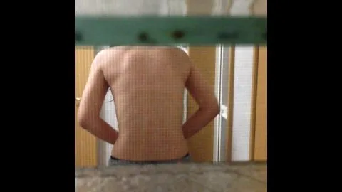 Brunette in Black Bra and Gray Underwear