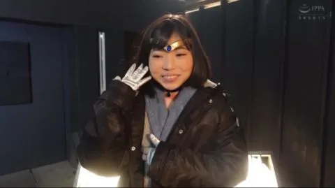 Asian Girl in Blue Dress and Choker