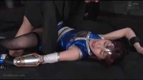 Asian Girl in Blue Costume Bondage and Groping