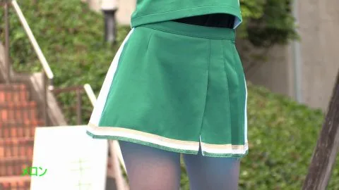 Asian Cheerleaders Outdoor Staircase Sex