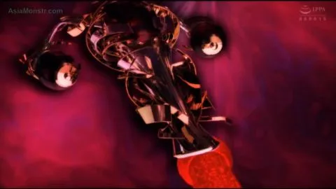 Asian Performers in Masks and Costumes Engaging in Dramatic Scenes