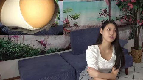 Asian Girl with Long Black Hair in Intimate Moments