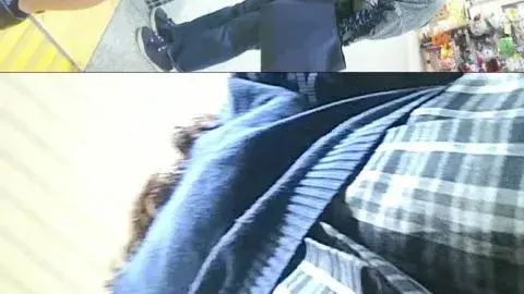 Asian Girl in Plaid Skirt Close-up