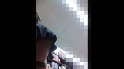 Brunette Browsing and Masturbating in Library