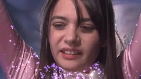 Asian Performer in Pink Costume with Robot