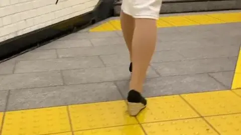 Woman Walking Stairs and Flat Surface