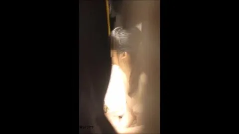 Asian Brunette Voyeur Bathroom Scene