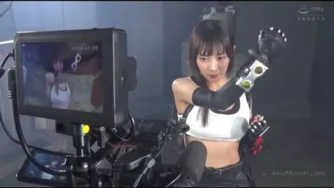 Asian Model in Industrial Setting with Props