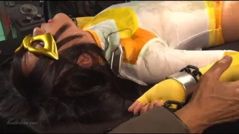 Asian Women in Stockings and Masks in Dimly Lit Scene