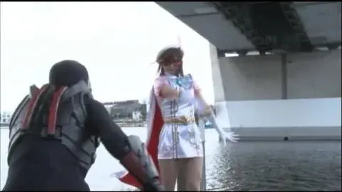 Asian Girls in Costumes by Waterfront