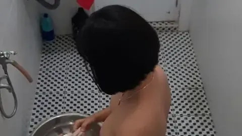 Asian Girl Bathing POV