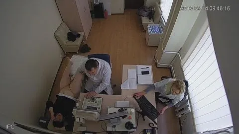 Office Group Scene with Medical Equipment