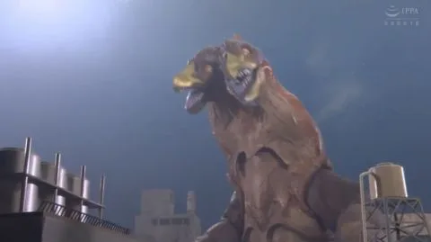 Asian Girl with Large Buttocks in Cityscape