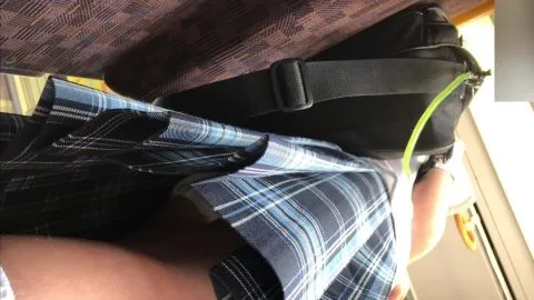 Asian Teen Exposes Herself on Public Transport