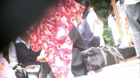 Asian Schoolgirls Outdoor Play