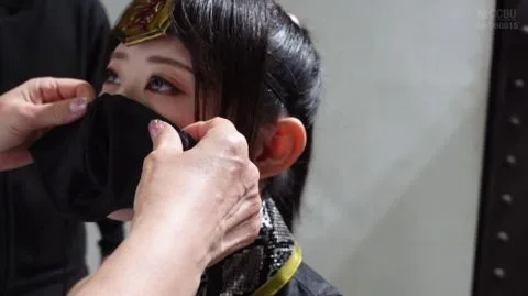 Asian Girls in Masks and Costumes