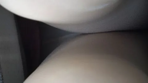 Slim Caucasian Woman in Hosiery Sitting Intimately