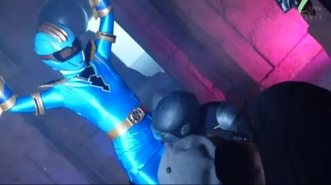 Dynamic Fight Scene with Helmeted Performer