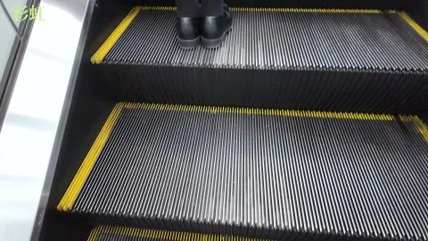 Asian Teen on Escalator and Staircase