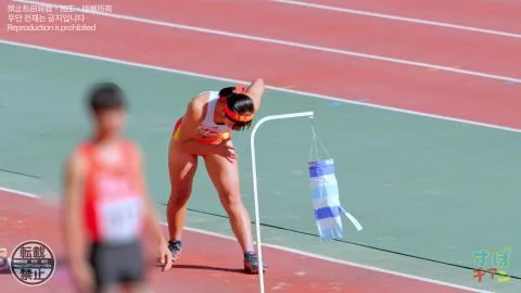 Brunette bending over