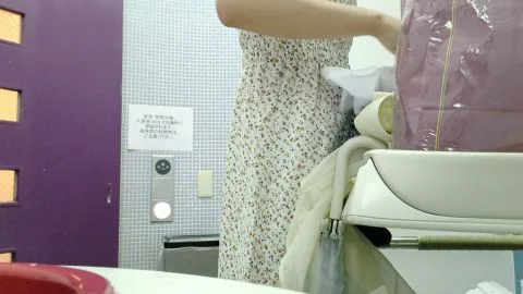Asian Teen Changes Clothes in Bathroom