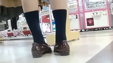 Asian Schoolgirl in Skirt and Socks