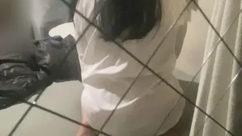 Asian Teen in White Shirt and Blue Skirt