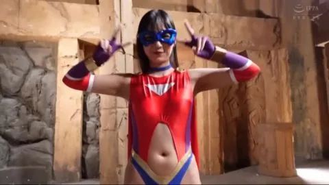 Asian in Red and Purple Costume in Ancient Temple