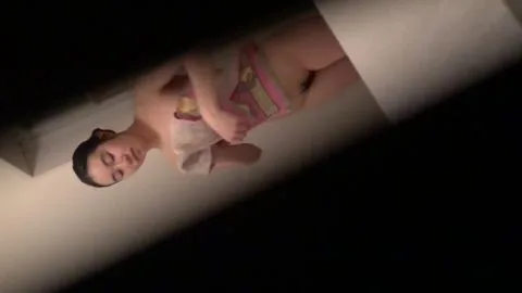 Bathroom Voyeur POV with Brunette